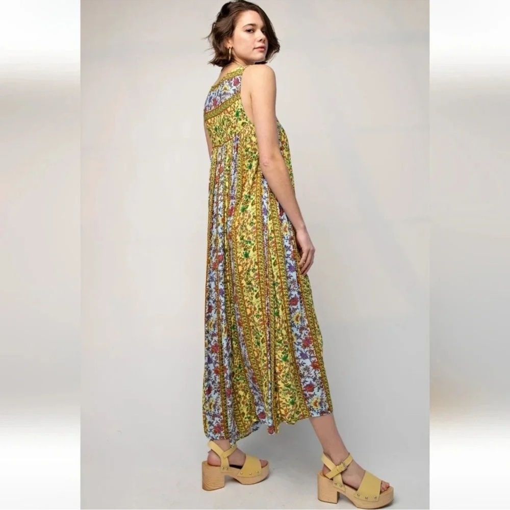 131. NWT Easel Yellow/Multicolor Floral Jumpsuit - Picture 4 of 6
